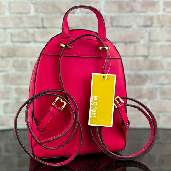 MICHAEL KORS JAYCEE LEATHER XS BACKPACK CONVERTIBLE SHOULDER BAG Electric Pink - Picture 4 of 9